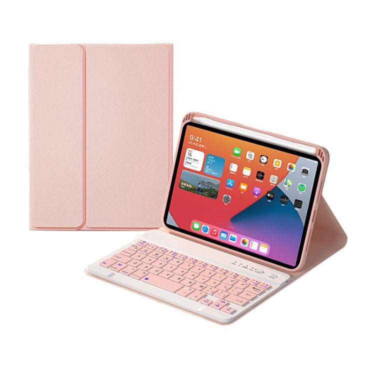 غطاء جلد مع لوحة مفاتيح بلوتوث قابلة للفصل بمفاتيح مربعة وحامل لجهاز iPad mini 6 طراز HK006
