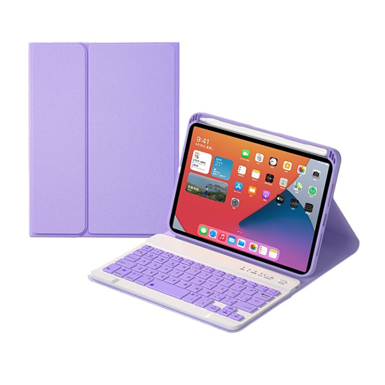 غطاء جلد مع لوحة مفاتيح بلوتوث قابلة للفصل بمفاتيح مربعة وحامل لجهاز iPad mini 6 طراز HK006
