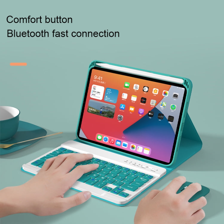 غطاء جلد مع لوحة مفاتيح بلوتوث قابلة للفصل بمفاتيح مربعة وحامل لجهاز iPad mini 6 طراز HK006