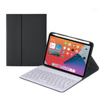 غطاء جلد مع لوحة مفاتيح بلوتوث قابلة للفصل بمفاتيح دائرية وحامل لجهاز iPad mini 6 طراز HY006