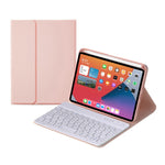 غطاء جلد مع لوحة مفاتيح بلوتوث قابلة للفصل بمفاتيح دائرية وحامل لجهاز iPad mini 6 طراز HY006