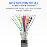 كابل بيانات USB-C / نوع-C بزاوية 100 واط إلى USB-C / نوع-C ذكر كامل الوظائف مع علامة E، 0.5 متر، 1 متر، 1.5 متر