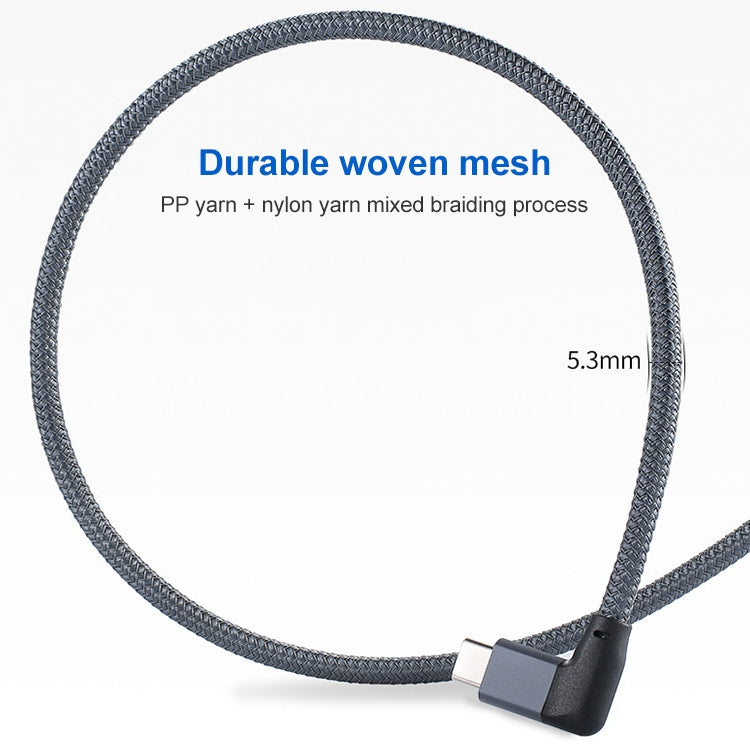 كابل بيانات USB-C / نوع-C بزاوية 100 واط إلى USB-C / نوع-C ذكر كامل الوظائف مع علامة E، 0.5 متر، 1 متر، 1.5 متر