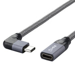 كابل تمديد بيانات USB-C / نوع-C بزاوية 100 واط ذكر إلى USB-C / نوع-C أنثى كامل الوظائف، 0.2 متر، 0.5 متر، 1 متر، 1.5 متر