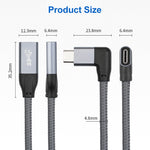 كابل تمديد بيانات USB-C / نوع-C بزاوية 100 واط ذكر إلى USB-C / نوع-C أنثى كامل الوظائف، 0.2 متر، 0.5 متر، 1 متر، 1.5 متر