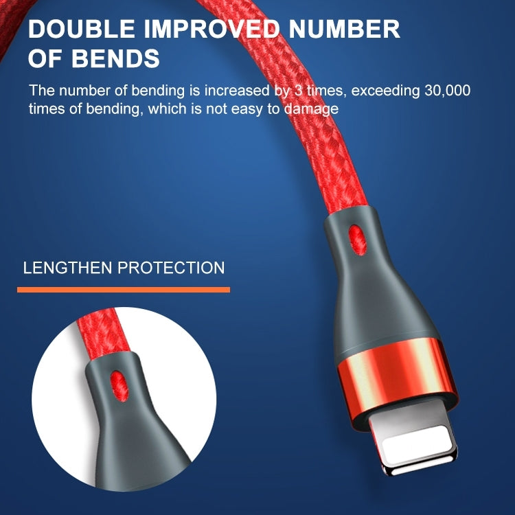 كابل شحن سريع USB 3A إلى 8 Pin منسوج ADC-001، 1م 8 Pin، 2م 8 Pin