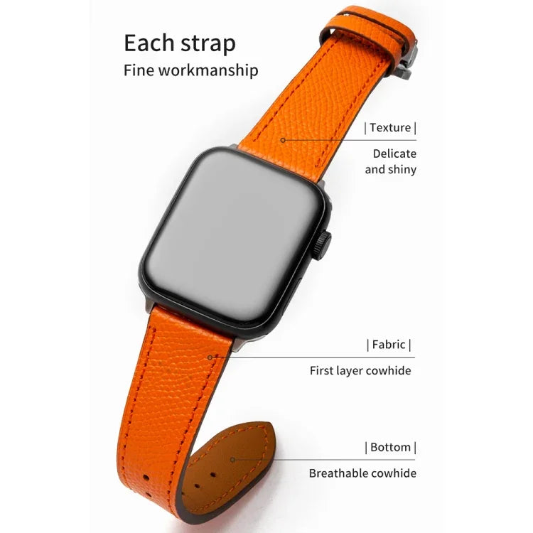 سوار ساعة من جلد البقر الطبقة العليا مع مشبك فراشة للأعمال، لسلسلة آبل ووتش 8&7 41مم / SE 2&6&SE&5&4 40مم / 3&2&1 38مم، لسلسلة آبل ووتش 6&SE&5&4 44مم / 3&2&1 42مم، لسلسلة آبل ووتش 6&SE&5&4 40مم / 3&2&1 38مم