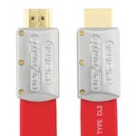 كابل HDMI مسطح مطلي بالذهب بدقة 4K ألترا إتش دي من ULT-unite، 1 متر، 1.5 متر، 2 متر، 3 متر، 5 متر، 6 متر، 8 متر، 10 متر، 12 متر، 15 متر، 16 متر، 17 متر، 18 متر، 20 متر