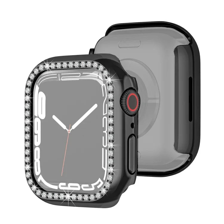 غطاء حماية ماسي بطبقة كهربائية من PC صف واحد لسلسلة Apple Watch، لسلسلة Apple Watch 9 / 8 / 7 مقاس 41مم، لسلسلة Apple Watch 9 / 8 / 7 مقاس 45مم