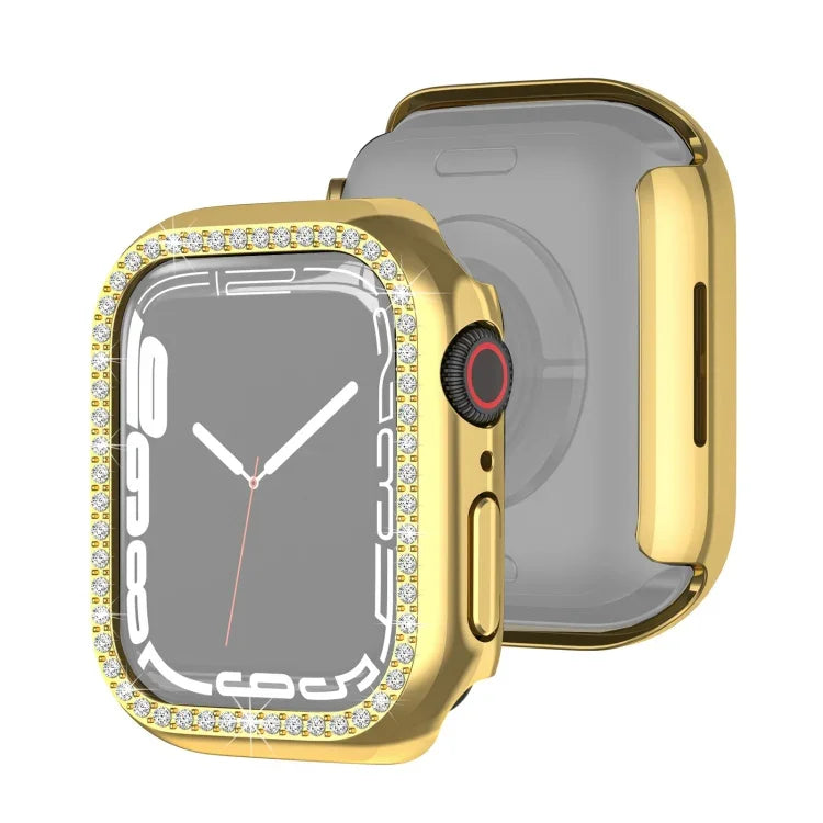 غطاء حماية ماسي بطبقة كهربائية من PC صف واحد لسلسلة Apple Watch، لسلسلة Apple Watch 9 / 8 / 7 مقاس 41مم، لسلسلة Apple Watch 9 / 8 / 7 مقاس 45مم