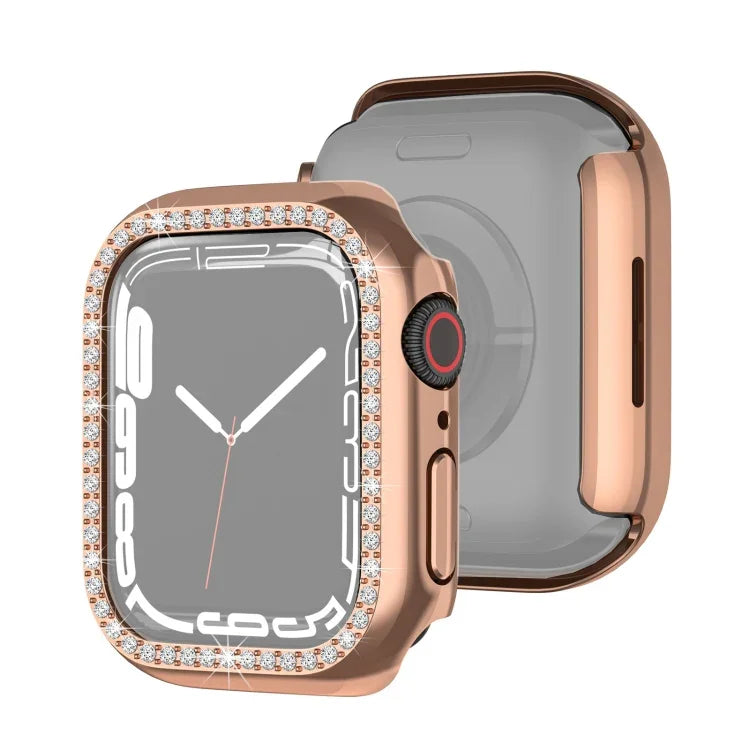 غطاء حماية ماسي بطبقة كهربائية من PC صف واحد لسلسلة Apple Watch، لسلسلة Apple Watch 9 / 8 / 7 مقاس 41مم، لسلسلة Apple Watch 9 / 8 / 7 مقاس 45مم