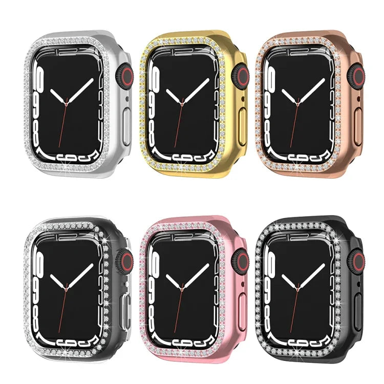 غطاء حماية ماسي بطبقة كهربائية من PC صف واحد لسلسلة Apple Watch، لسلسلة Apple Watch 9 / 8 / 7 مقاس 41مم، لسلسلة Apple Watch 9 / 8 / 7 مقاس 45مم