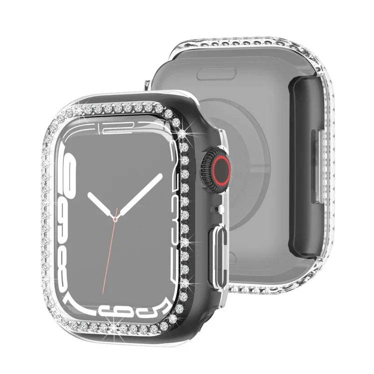 غطاء حماية ماسي بطبقة كهربائية من PC صف واحد لسلسلة Apple Watch، لسلسلة Apple Watch 9 / 8 / 7 مقاس 41مم، لسلسلة Apple Watch 9 / 8 / 7 مقاس 45مم