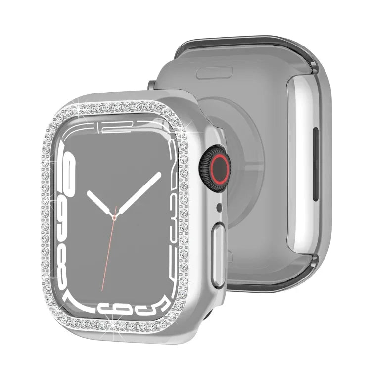 غطاء حماية ماسي بطبقة كهربائية من PC صف واحد لسلسلة Apple Watch، لسلسلة Apple Watch 9 / 8 / 7 مقاس 41مم، لسلسلة Apple Watch 9 / 8 / 7 مقاس 45مم