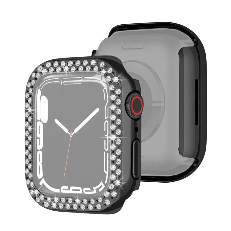 غطاء حماية ماسي بطبقة كهربائية من PC صفين لسلسلة Apple Watch، لسلسلة Apple Watch 9 / 8 / 7 مقاس 41مم، لسلسلة Apple Watch 9 / 8 / 7 مقاس 45مم