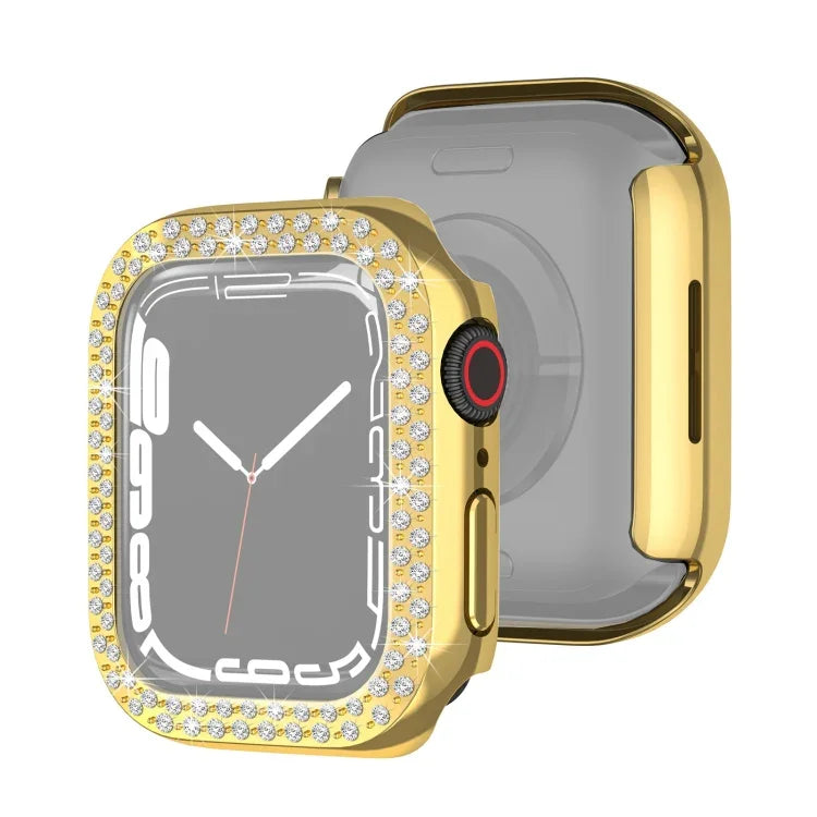 غطاء حماية ماسي بطبقة كهربائية من PC صفين لسلسلة Apple Watch، لسلسلة Apple Watch 9 / 8 / 7 مقاس 41مم، لسلسلة Apple Watch 9 / 8 / 7 مقاس 45مم