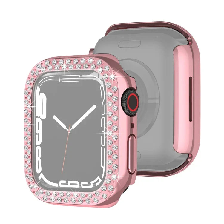 غطاء حماية ماسي بطبقة كهربائية من PC صفين لسلسلة Apple Watch، لسلسلة Apple Watch 9 / 8 / 7 مقاس 41مم، لسلسلة Apple Watch 9 / 8 / 7 مقاس 45مم