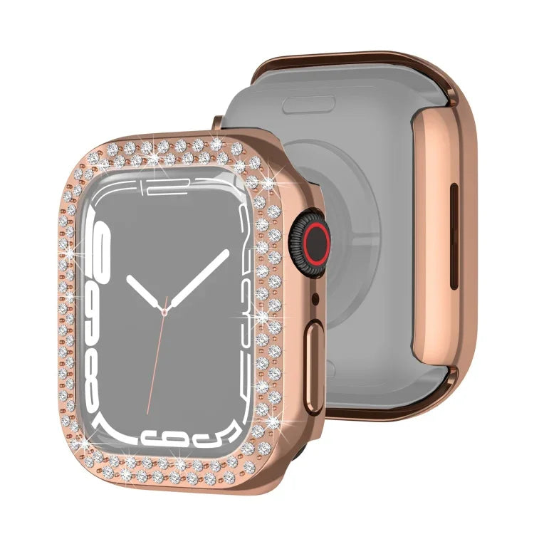 غطاء حماية ماسي بطبقة كهربائية من PC صفين لسلسلة Apple Watch، لسلسلة Apple Watch 9 / 8 / 7 مقاس 41مم، لسلسلة Apple Watch 9 / 8 / 7 مقاس 45مم
