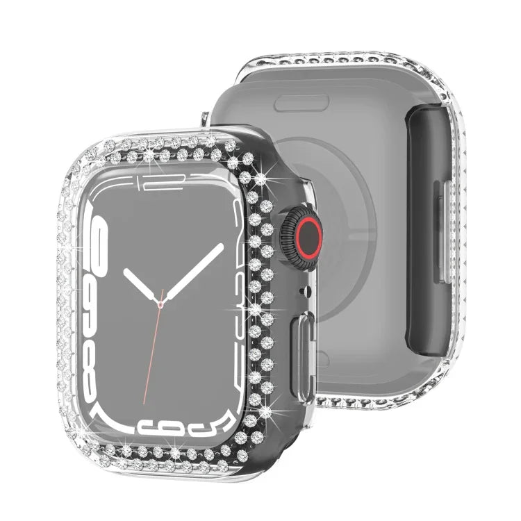 غطاء حماية ماسي بطبقة كهربائية من PC صفين لسلسلة Apple Watch، لسلسلة Apple Watch 9 / 8 / 7 مقاس 41مم، لسلسلة Apple Watch 9 / 8 / 7 مقاس 45مم