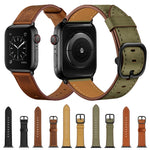 سوار ساعة بديل من الجلد لسلسلة Apple Watch، 7 مقاس 41 مم / 6 وSE و5 و4 مقاس 40 مم / 3 و2 و1 مقاس 38 مم، 7 مقاس 45 مم / 6 وSE و5 و4 مقاس 44 مم / 3 و2 و1 مقاس 42 مم