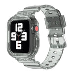 سوار ساعة بديل شفاف من TPU متكامل بتصميم جليدي، لسلسلة Apple Watch 7 مقاس 45مم، لسلسلة Apple Watch 7 مقاس 41مم