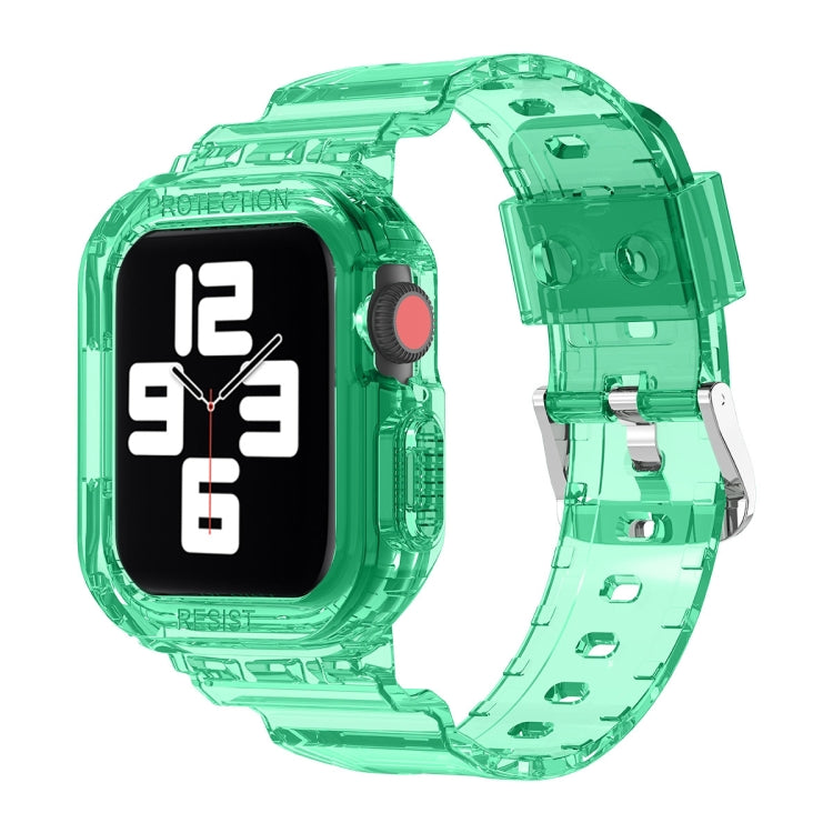 سوار ساعة بديل شفاف من TPU متكامل بتصميم جليدي، لسلسلة Apple Watch 7 مقاس 45مم، لسلسلة Apple Watch 7 مقاس 41مم