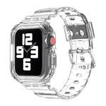 سوار ساعة بديل شفاف من TPU متكامل بتصميم جليدي، لسلسلة Apple Watch 7 مقاس 45مم، لسلسلة Apple Watch 7 مقاس 41مم