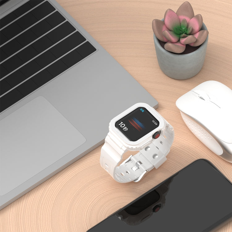 سوار ساعة بديل شفاف من TPU متكامل بتصميم جليدي، لسلسلة Apple Watch 7 مقاس 45مم، لسلسلة Apple Watch 7 مقاس 41مم