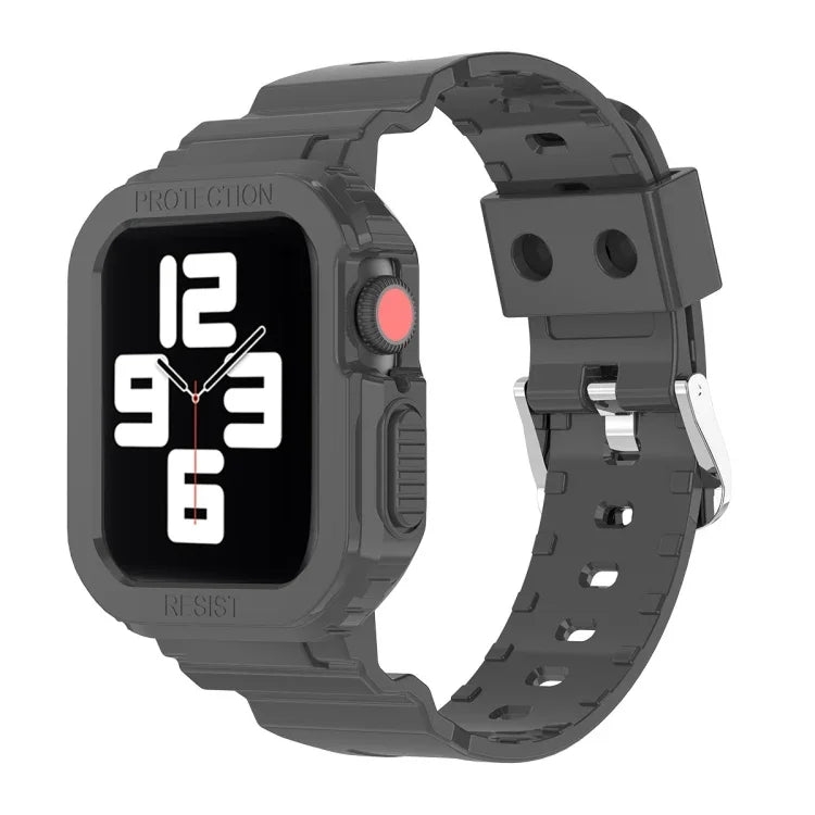 سوار ساعة بديل شفاف من TPU متكامل بتصميم جليدي، لسلسلة Apple Watch 7 مقاس 45مم، لسلسلة Apple Watch 7 مقاس 41مم