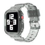 سوار ساعة بديل شفاف من TPU متكامل بتصميم جليدي، لسلسلة Apple Watch 7 مقاس 45مم، لسلسلة Apple Watch 7 مقاس 41مم
