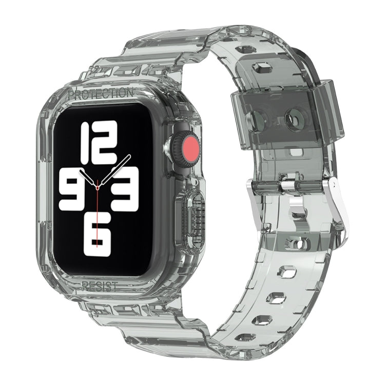 سوار ساعة بديل شفاف من TPU متكامل بتصميم جليدي، لسلسلة Apple Watch 7 مقاس 45مم، لسلسلة Apple Watch 7 مقاس 41مم