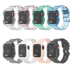 سوار ساعة بديل شفاف من TPU متكامل بتصميم جليدي، لسلسلة Apple Watch 7 مقاس 45مم، لسلسلة Apple Watch 7 مقاس 41مم