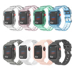 سوار ساعة بديل شفاف من TPU متكامل بتصميم جليدي، لسلسلة Apple Watch 7 مقاس 45مم، لسلسلة Apple Watch 7 مقاس 41مم