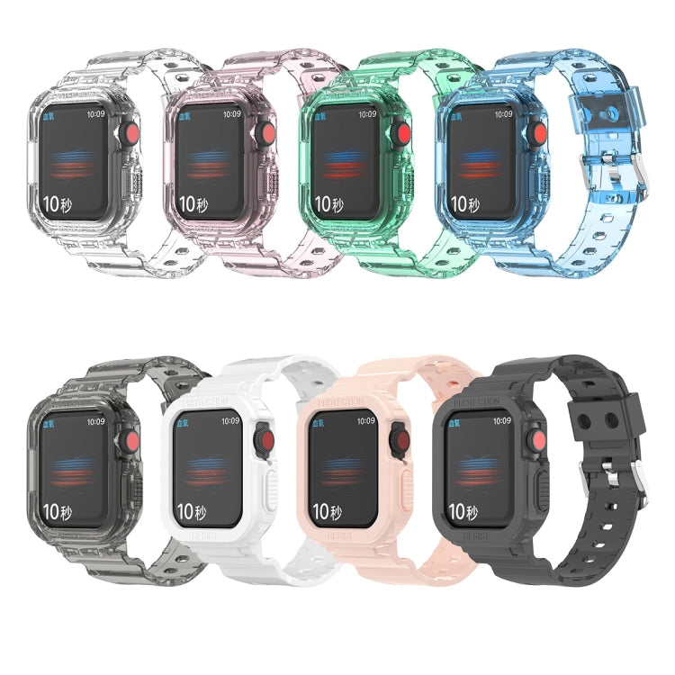 سوار ساعة بديل شفاف من TPU متكامل بتصميم جليدي، لسلسلة Apple Watch 7 مقاس 45مم، لسلسلة Apple Watch 7 مقاس 41مم