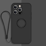 All-inclusive Liquid Silicone Phone Protective Case with Ring Holder & Lanyard, For iPhone 13 Pro Max