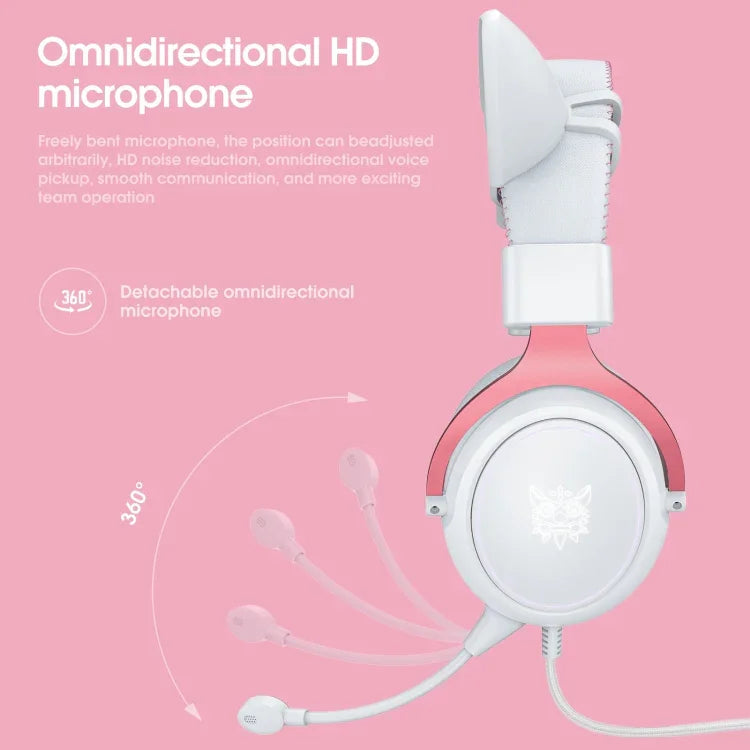 سماعة رأس ألعاب ONIKUMA X10 مع إضاءة LED للأذن قابلة للتعديل وميكروفون