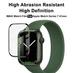 فيلم حماية شاشة عالي الدقة من Plexiglass من IMAK لسلسلة Apple Watch 9 / 8 / 7 مقاس 41مم، لسلسلة Apple Watch 7 مقاس 41مم، لسلسلة Apple Watch 7 مقاس 45مم