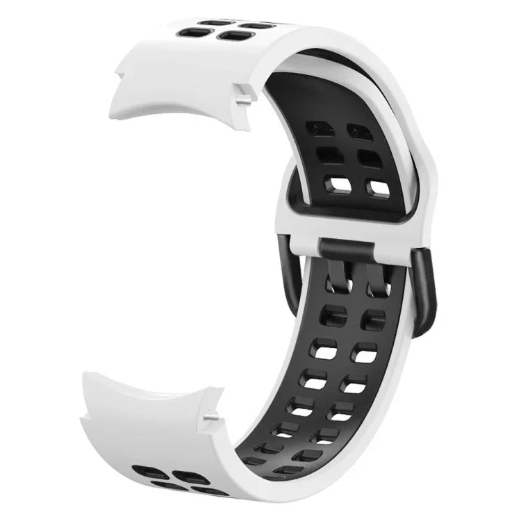 Double-row Hole Two-color Silicone Replacement Strap Watchband, For Samsung Galaxy Watch4 40mm / 44mm