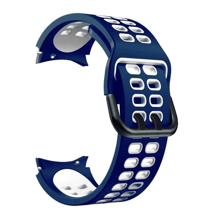 Double-row Hole Two-color Silicone Replacement Strap Watchband, For Samsung Galaxy Watch4 40mm / 44mm