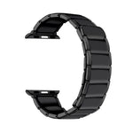 سوار ساعة بديل من الفولاذ المغناطيسي مع وصلات من الخيزران لسلسلة Apple Watch، 7 مقاس 41مم / 6&SE&5&4 مقاس 40مم / 3&2&1 مقاس 38مم، 7 مقاس 45مم / 6&SE&5&4 مقاس 44مم / 3&2&1 مقاس 42مم