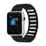 سوار ساعة بديل من الفولاذ المغناطيسي مع وصلات من الخيزران لسلسلة Apple Watch، 7 مقاس 41مم / 6&SE&5&4 مقاس 40مم / 3&2&1 مقاس 38مم، 7 مقاس 45مم / 6&SE&5&4 مقاس 44مم / 3&2&1 مقاس 42مم