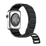 سوار ساعة بديل من الفولاذ المغناطيسي مع وصلات من الخيزران لسلسلة Apple Watch، 7 مقاس 41مم / 6&SE&5&4 مقاس 40مم / 3&2&1 مقاس 38مم، 7 مقاس 45مم / 6&SE&5&4 مقاس 44مم / 3&2&1 مقاس 42مم