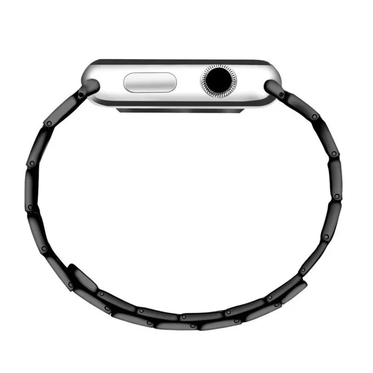 سوار ساعة بديل من الفولاذ المغناطيسي مع وصلات من الخيزران لسلسلة Apple Watch، 7 مقاس 41مم / 6&SE&5&4 مقاس 40مم / 3&2&1 مقاس 38مم، 7 مقاس 45مم / 6&SE&5&4 مقاس 44مم / 3&2&1 مقاس 42مم
