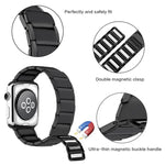 سوار ساعة بديل من الفولاذ المغناطيسي مع وصلات من الخيزران لسلسلة Apple Watch، 7 مقاس 41مم / 6&SE&5&4 مقاس 40مم / 3&2&1 مقاس 38مم، 7 مقاس 45مم / 6&SE&5&4 مقاس 44مم / 3&2&1 مقاس 42مم