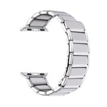 سوار ساعة بديل من الفولاذ المغناطيسي مع وصلات من الخيزران لسلسلة Apple Watch، 7 مقاس 41مم / 6&SE&5&4 مقاس 40مم / 3&2&1 مقاس 38مم، 7 مقاس 45مم / 6&SE&5&4 مقاس 44مم / 3&2&1 مقاس 42مم