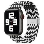 سوار ساعة نايلون مضفر مع إبزيم بديل لسلسلة Apple Watch، 7 مقاس 41 مم / 6 و SE و 5 و 4 مقاس 40 مم / 3 و 2 و 1 مقاس 38 مم