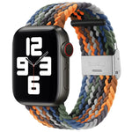 سوار ساعة نايلون مضفر مع إبزيم بديل لسلسلة Apple Watch، 7 مقاس 41 مم / 6 و SE و 5 و 4 مقاس 40 مم / 3 و 2 و 1 مقاس 38 مم