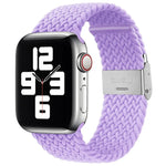 سوار ساعة نايلون مضفر مع إبزيم بديل لسلسلة Apple Watch، 7 مقاس 41 مم / 6 و SE و 5 و 4 مقاس 40 مم / 3 و 2 و 1 مقاس 38 مم