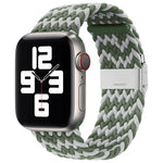 سوار ساعة نايلون مضفر مع إبزيم بديل لسلسلة Apple Watch، 7 مقاس 41 مم / 6 و SE و 5 و 4 مقاس 40 مم / 3 و 2 و 1 مقاس 38 مم