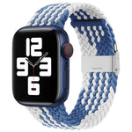 سوار ساعة نايلون مضفر مع إبزيم بديل لسلسلة Apple Watch، 7 مقاس 41 مم / 6 و SE و 5 و 4 مقاس 40 مم / 3 و 2 و 1 مقاس 38 مم